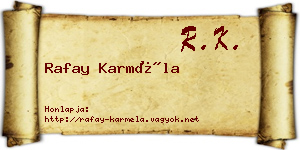 Rafay Karméla névjegykártya